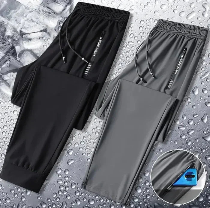 Pack of 3 Offer š Menās Premium-Quality Stretch Lycra Pants | Black, Blue & Grey
