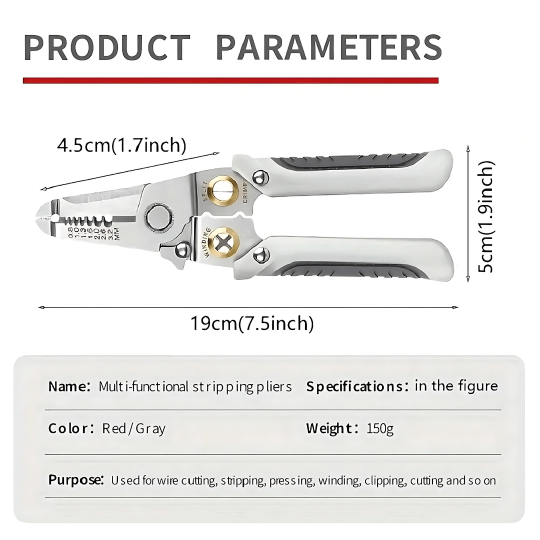 GripLoxio™ Multi-functional Wire Stripper & Cutter