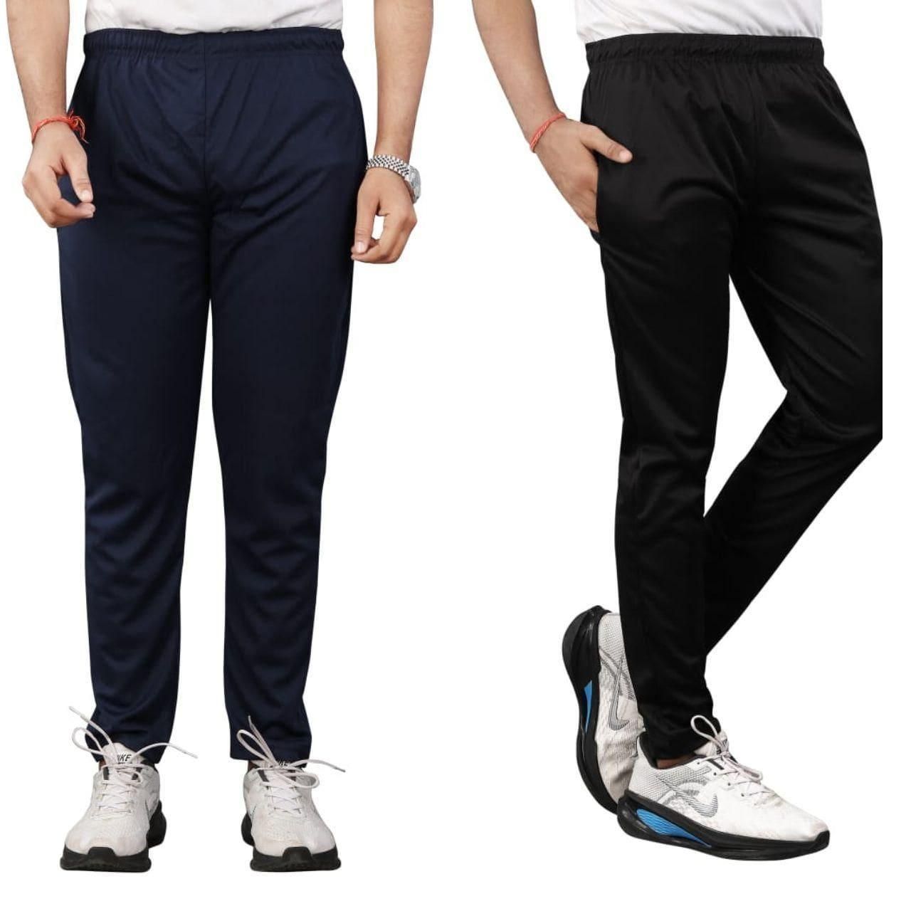 Combo Dark grey & Black Men's NS Lycra Track Pants ( pack of 2)